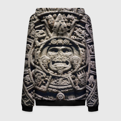 Мужская толстовка 3D на молнии с принтом Календарь ацтеков, вид сзади #1