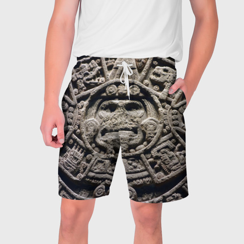 Мужские шорты 3D Календарь ацтеков, цвет 3D печать