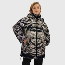 Женская зимняя куртка Oversize Календарь ацтеков - фото 2