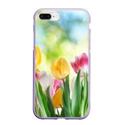 Чехол для iPhone 7Plus/8 Plus матовый Тюльпаны
