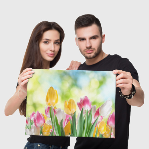 Холст прямоугольный Тюльпаны, цвет 3D печать - фото 5