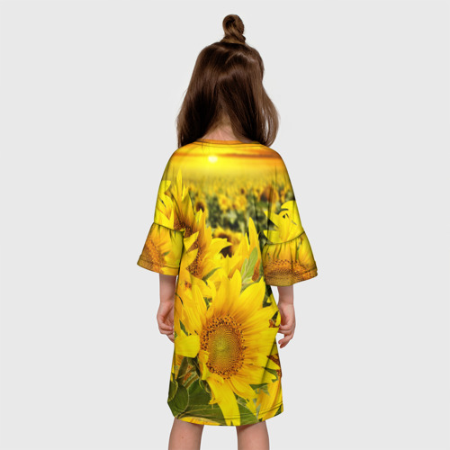 Детское платье 3D Подсолнухи, цвет 3D печать - фото 5