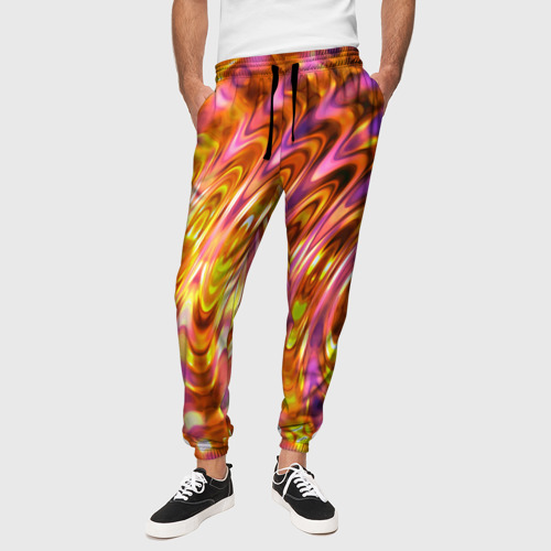 Мужские брюки 3D Красочная волна, цвет 3D печать - фото 4