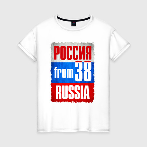 Женская футболка хлопок Russia (from 38), цвет белый