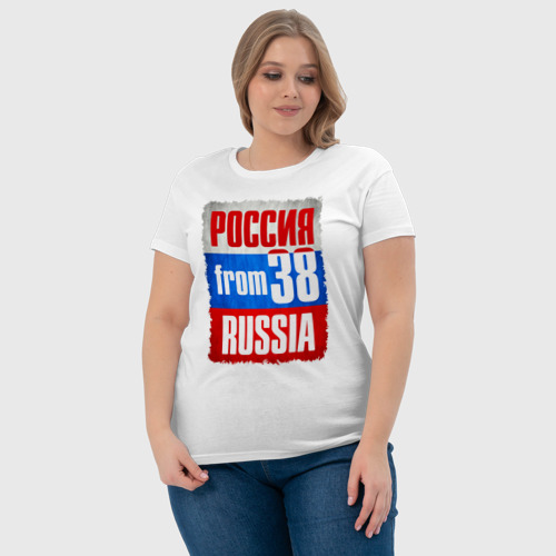 Женская футболка хлопок Russia (from 38), цвет белый - фото 6