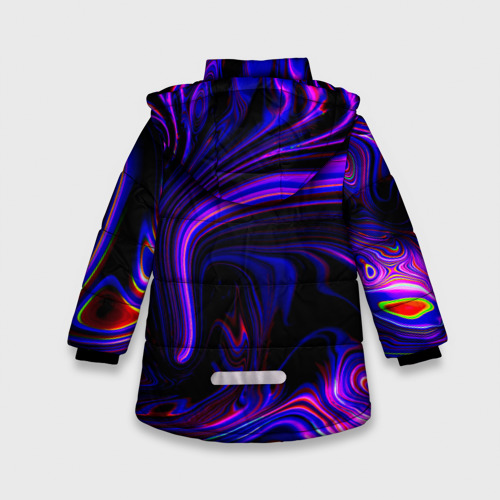 Зимняя куртка для девочек 3D Цветные разводы, цвет черный - фото 2