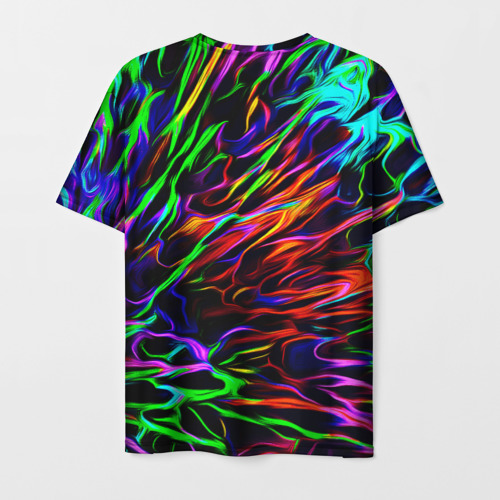 Мужская футболка 3D Разноцветные разводы, цвет 3D печать - фото 2