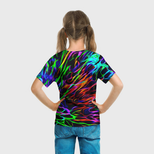 Детская футболка 3D Разноцветные разводы, цвет 3D печать - фото 6