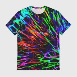 Мужская футболка 3D Разноцветные разводы