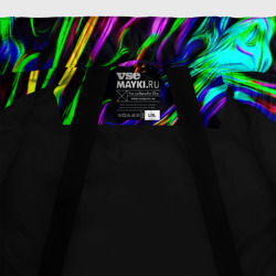 Куртка с принтом Разноцветные разводы для мужчины, вид на модели спереди №4. Цвет основы: черный