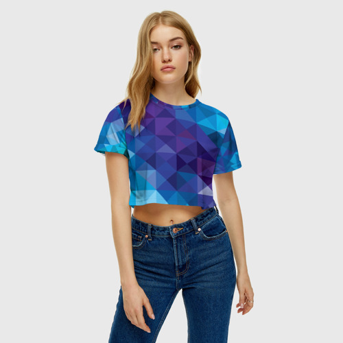 Женская футболка Crop-top 3D Абстракция, цвет 3D печать - фото 3