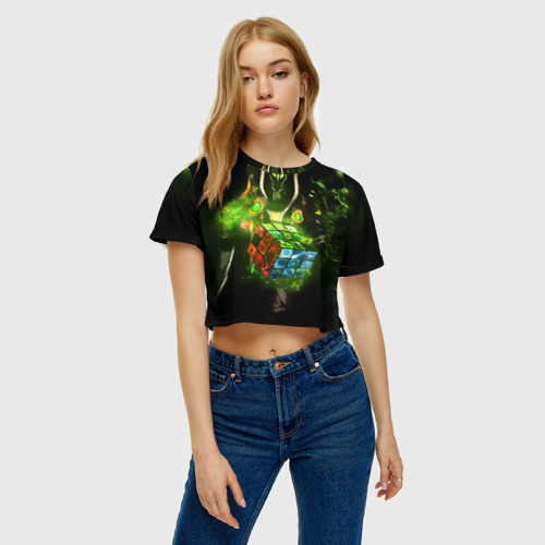 Женская футболка Crop-top 3D Рубик, цвет 3D печать - фото 4