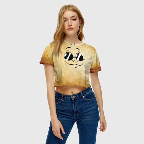 Женская футболка Crop-top 3D Полный релакс (2), цвет 3D печать - фото 4