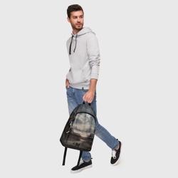 Рюкзак с принтом S.T.A.L.K.E.R для любого человека, вид спереди №5. Цвет основы: белый