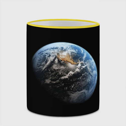 Кружка с полной запечаткой Земля, цвет Кант желтый - фото 4