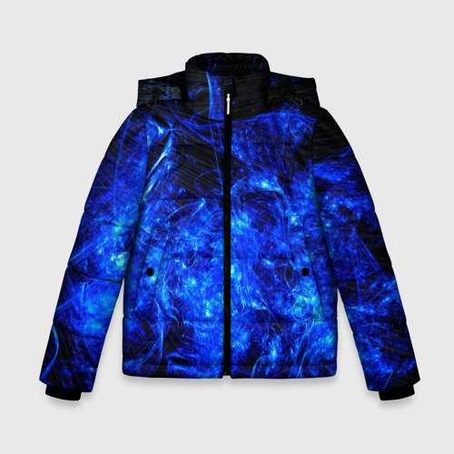 Зимняя куртка для мальчиков с принтом Темная материя, вид спереди №1