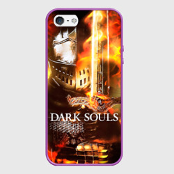 Чехол для iPhone 5/5S матовый Dark souls knight of fire