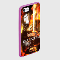 Чехол для iPhone 5/5S матовый Dark souls knight of fire - фото 2