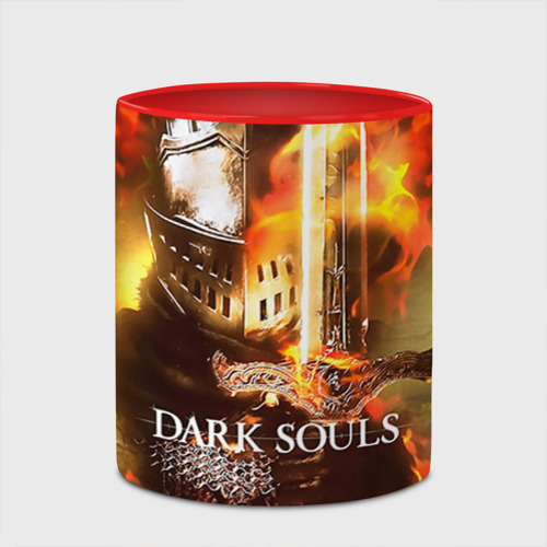 Кружка с полной запечаткой Dark souls knight of fire, цвет белый + красный - фото 4