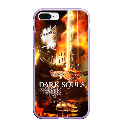 Чехол для iPhone 7Plus/8 Plus матовый Dark souls knight of fire, цвет светло-сиреневый