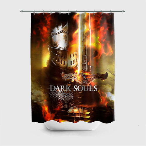 Штора 3D для ванной Dark souls knight of fire