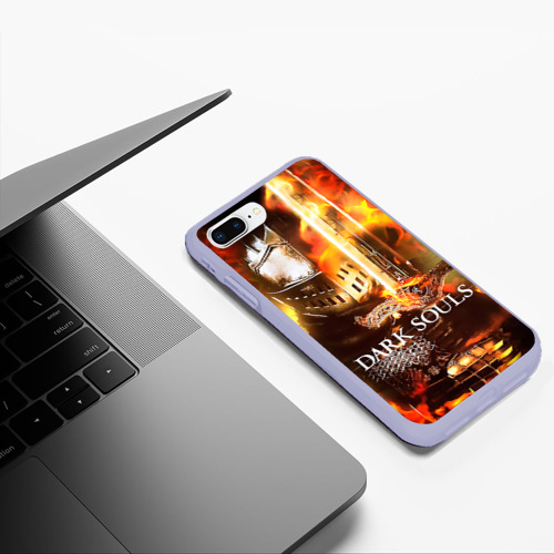 Чехол для iPhone 7Plus/8 Plus матовый Dark souls knight of fire, цвет светло-сиреневый - фото 5