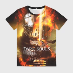 Женская футболка 3D Dark souls knight of fire