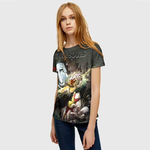 Женская футболка 3D Dark souls  knight Heida, цвет 3D печать - фото 3