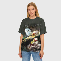 Женская футболка oversize 3D Dark souls  knight Heida - фото 2