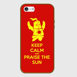 Чехол для iPhone 5/5S матовый Keep calm and praise the sun