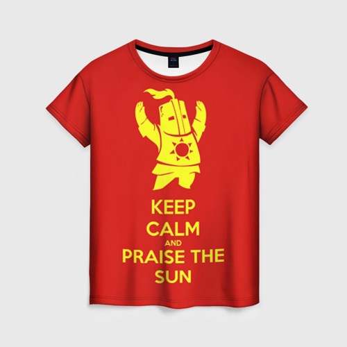 Женская футболка 3D Keep calm and praise the sun, цвет 3D печать