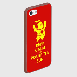 Чехол для iPhone 5/5S матовый Keep calm and praise the sun - фото 2