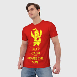 Мужская футболка 3D Keep calm and praise the sun - фото 2