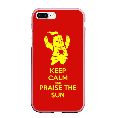 Чехол для iPhone 7Plus/8 Plus матовый Keep calm and praise the sun, цвет розовый