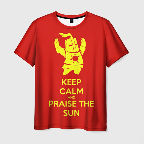 Мужская футболка 3D Keep calm and praise the sun, цвет 3D печать