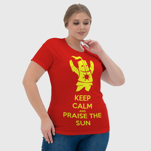 Женская футболка 3D Keep calm and praise the sun, цвет 3D печать - фото 6