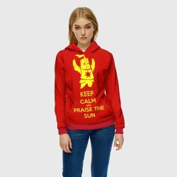 Женская толстовка 3D Keep calm and praise the sun - фото 2