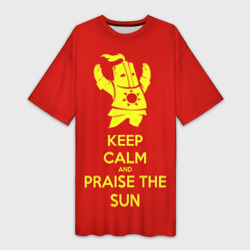 Платье-футболка 3D Keep calm and praise the sun