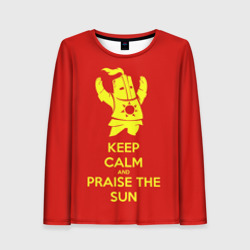 Женский лонгслив 3D Keep calm and praise the sun