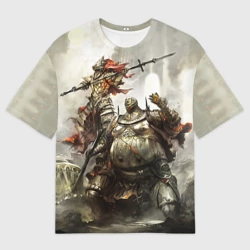 Женская футболка oversize 3D Dark souls knights