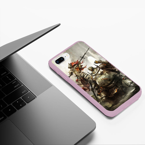 Чехол для iPhone 7Plus/8 Plus матовый Dark souls knights, цвет розовый - фото 5