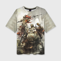 Женская футболка oversize 3D Dark souls knights