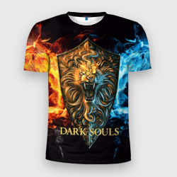 Мужская футболка 3D Slim Dark souls - lion