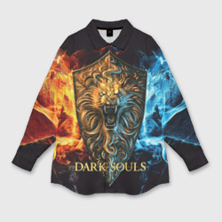 Мужская рубашка oversize 3D Dark souls - lion