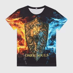 Женская футболка 3D Dark souls - lion
