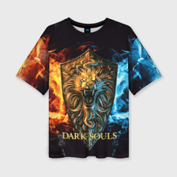 Женская футболка oversize 3D Dark souls - lion