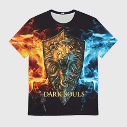 Мужская футболка 3D Dark souls - lion