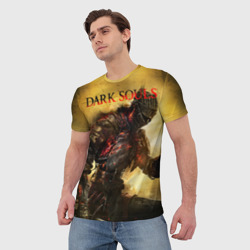 Мужская футболка 3D Dark souls knight of fire - фото 2