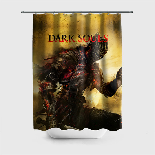 Штора 3D для ванной Dark souls knight of fire