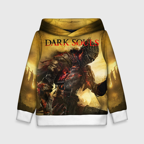 Детская толстовка 3D Dark souls knight of fire, цвет белый